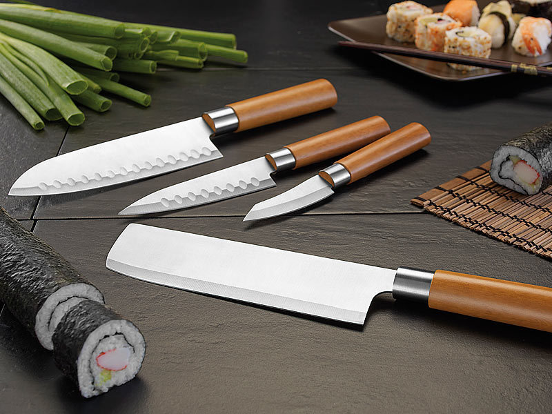 ; Damast-Santoku-Küchenmesser, Wasserschleifsteine 