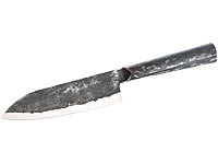TokioKitchenWare Santoku-Kochmesser mit Stahlgriff, handgeschmiedet; Damast-Küchenmesser Damast-Küchenmesser Damast-Küchenmesser Damast-Küchenmesser 