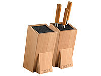 TokioKitchenWare 2er-Set Universal-Messerblöcke aus Holz mit Borsteneinsatz; Küchenmesser-Sets Küchenmesser-Sets Küchenmesser-Sets Küchenmesser-Sets 
